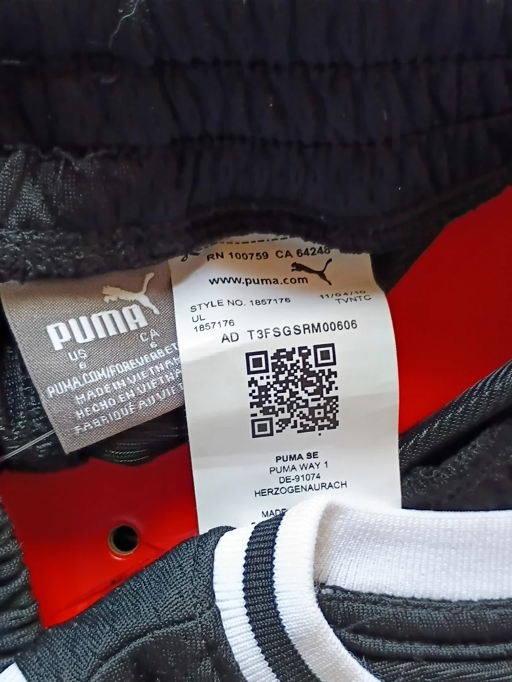Puma Toddler Boys 3 Piece Set Red Short Sleeve Sport Top with Black Logo Size 6